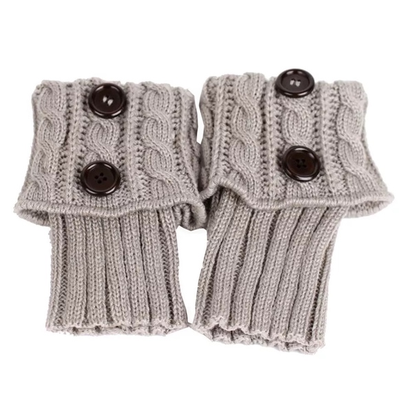 Buttons Boot Cuff Socks Knitted Leg Warmers - Picture 7 of 8